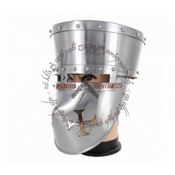 Crusader 16G Pot Helmet with Templar Face Guard